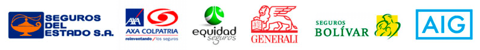 Seguros del Estado S.A, Axa Colpatria, Equidad Seguros, Generali, Seguros Bolivar, AIG